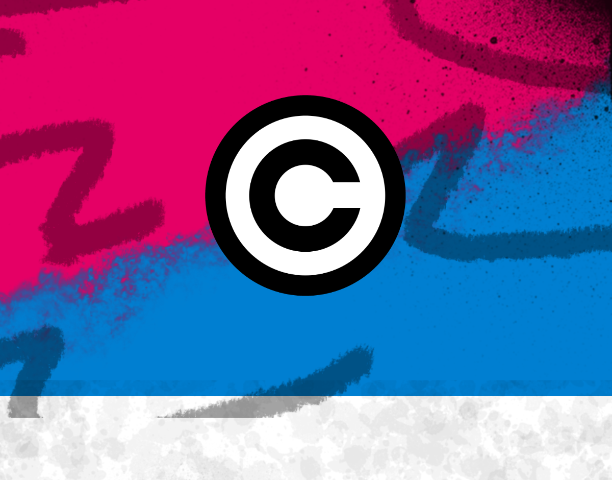 Copyright Copyright symbol on a colorful painted background